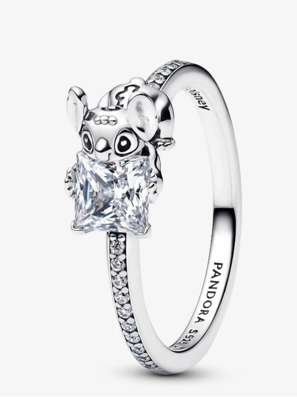 *Pandora* Disney Stitch & Cubic Zirconia Stone, Sterling Silver Ring